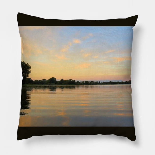Evening Sky Over the Bay No.1 Pillow by MaryLinH