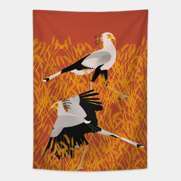 Secretary Bird Tapestry by Aline Eg