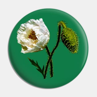 White Poppy Pin