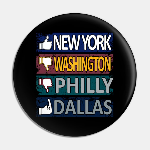 Funny New York Big Blue Pro Football East Rivals Pin by FFFM