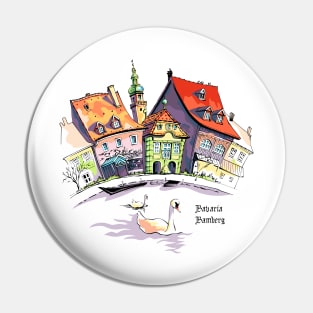 Vector sketch of Little Venice in Bamberg Pin
