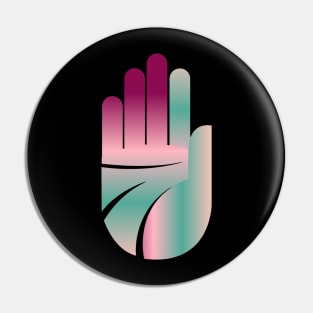 Self-defense icon in vintage pink turquoise Pin