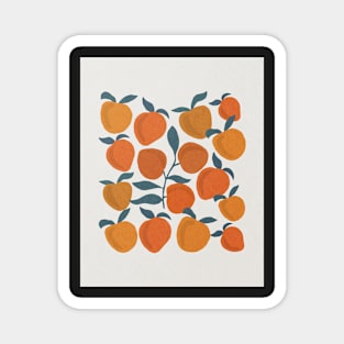 Peaches, Fruit print, Mid century art Magnet