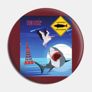 Shark warning Pin