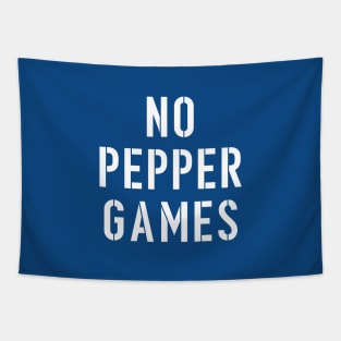 NO PEPPER GAMES (white) Tapestry