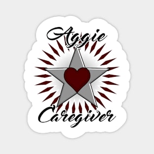 Aggie Caregiver black font design Magnet