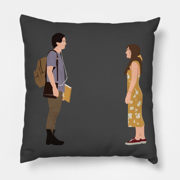 Five Feet Apart Digital Illustration Pillow by KhineKhineZaw