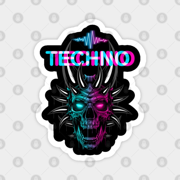 Evil Techno skull Magnet by albertocubatas