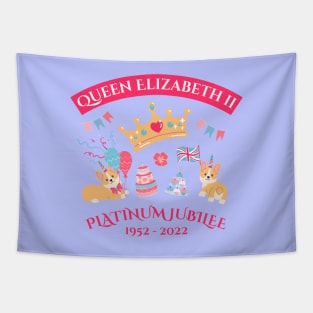 Queen's Platinum Jubilee Garden Tea Party Tapestry