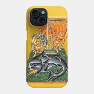 WHALE HUNTERS ON VIKING WHALING VESSEL Medieval Miniature Phone Case