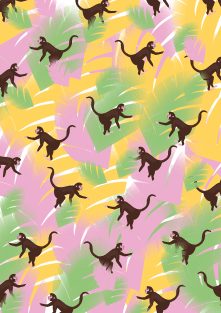 Monkeys Pattern Magnet