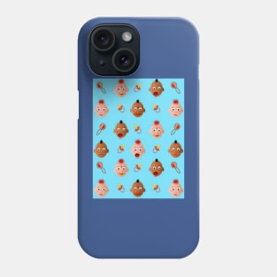 Beautiful dirty babies on blue Phone Case