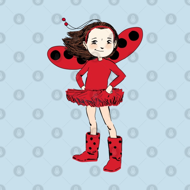 Ladybug Girl Cute Illustration by GoneawayGames