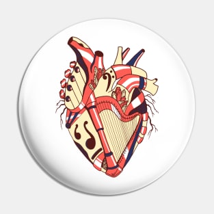 Choco Retro No 2 Musical Heart Pin