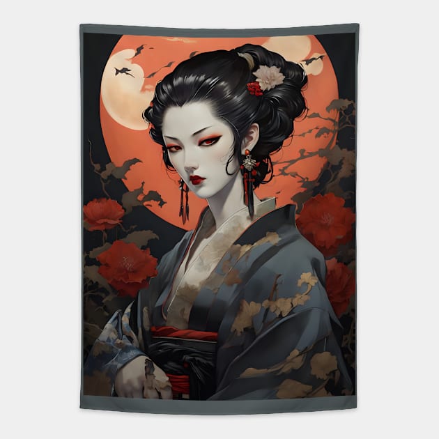 Japanese vampire girl art Tapestry by Spaceboyishere