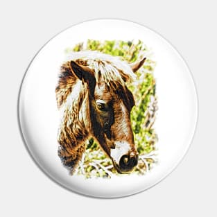 Assateague Pony Wyld Wynds Colt Watercolor Pin