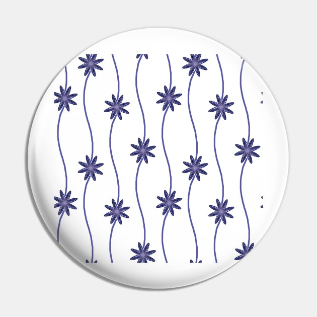 Blue Floral Pattern Pin by FloralPatterns