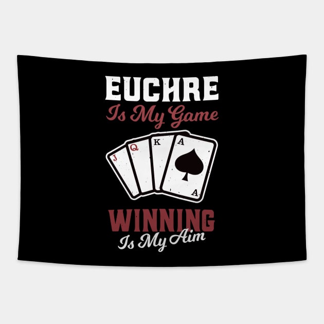 Euchre Is My Game Winning Card Player Tapestry by Foxxy Merch