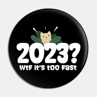 2023? It Too Fast Gift Funny Cat Pin