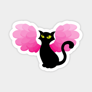 Black cat with wings Magnet