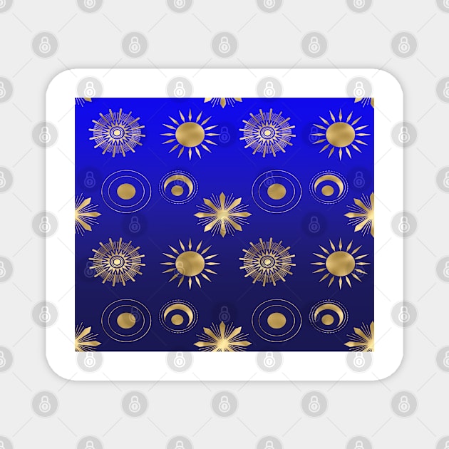 Celestial metallic blue gradient Magnet by CreaKat