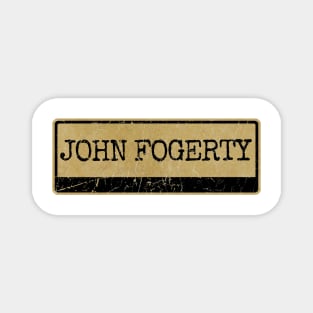 Aliska text black retro - John Fogerty Magnet