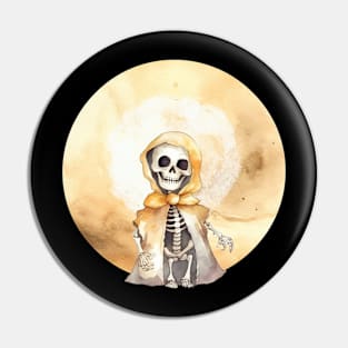 Lil Halloween Skeleton in Cape Pin