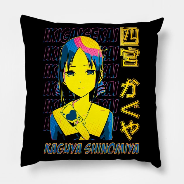 Kaguya Shinomiya Pop Art | IKIGAISEKAI V4 Pillow by IKIGAISEKAI