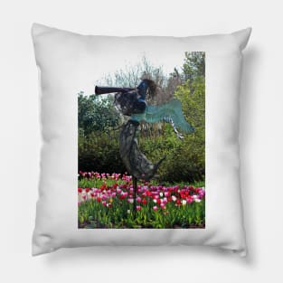 Angel In The Tulip Garden Pillow