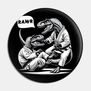 BJJ T-Rex Dinosaurs Grappling Funny Jiu Jitsu Pin