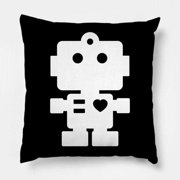 White Robot Pillow by XOOXOO