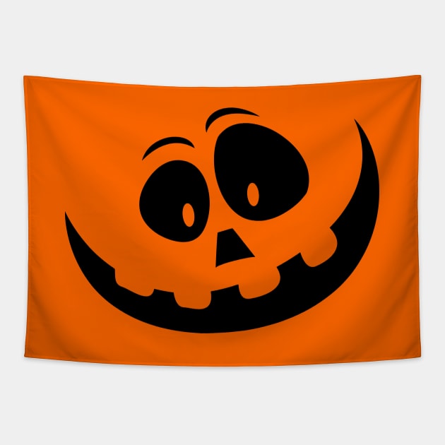 Cute Jack O Lantern / Halloween Pumpkin Face Tapestry by Elsie Bee Designs