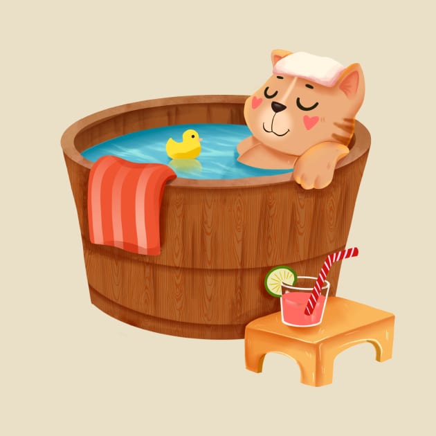 Spa cat by Hameo Art