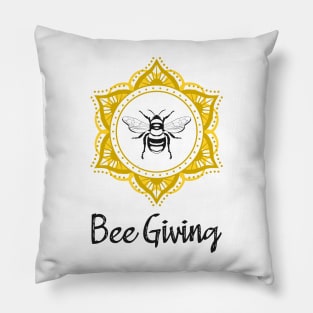 Bee Giving Mandala Pillow