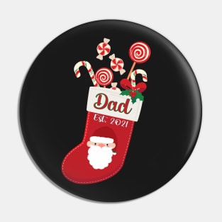 FIRST CHRISTMAS AS A DAD QUOTE DESIGN MAKES A CUTE SHIRT, MUG, GREETING CARD Pin