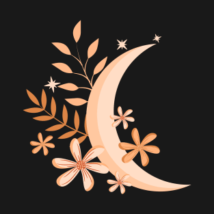 Moon, flowers and leaves T-Shirt