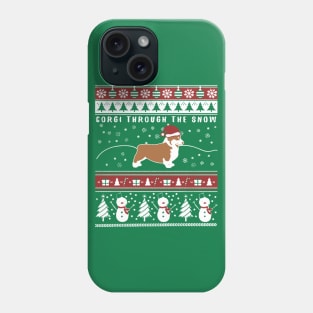 Christmas Xmas Corgi Through The Snow Phone Case