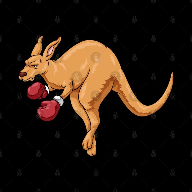 Kangaroo as boxer with boxing gloves by Markus Schnabel
