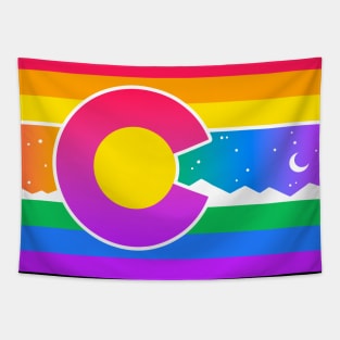 Colorado Flag Gay Pride Double Rainbow Tapestry