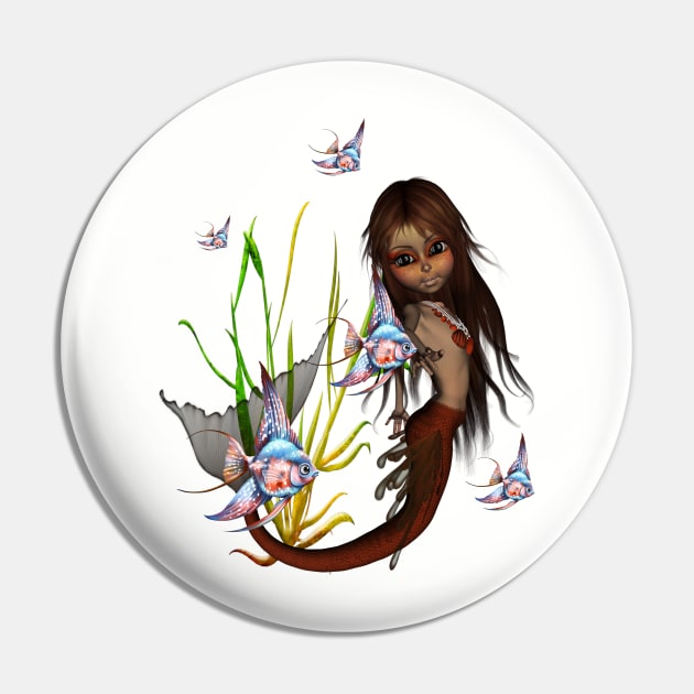 Sweet little mermaid with fantasy fish Pin by Nicky2342