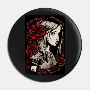 Dark Alice in Wonderland: Dark Gothic Punk E-Girl Style Pin