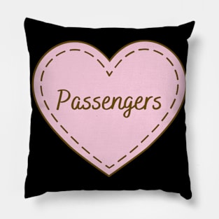 I Love Passengers Simple Heart Design Pillow