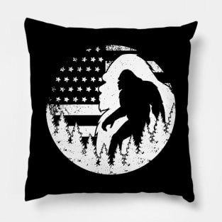 Bigfoot American Flag Sasquatch USA Pillow