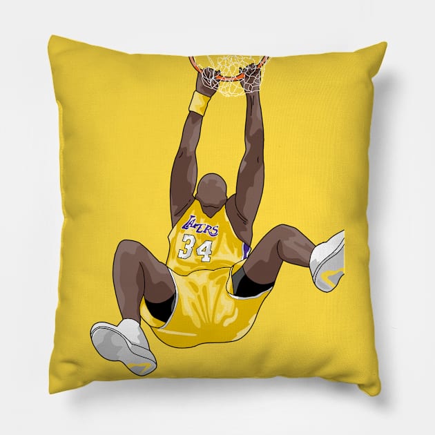 Shaquille O'Neal Slam Dunk - Drawing Pillow by thesportstation