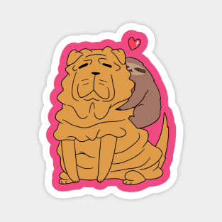 Sloth Loves Shar Pei Magnet