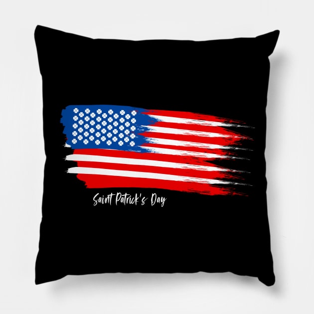 American Flag Saint Patrick's Day Pillow by smartrocket