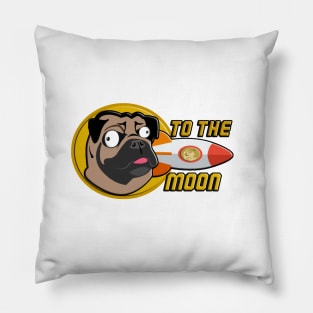 Pugcoin to the Moon Pillow