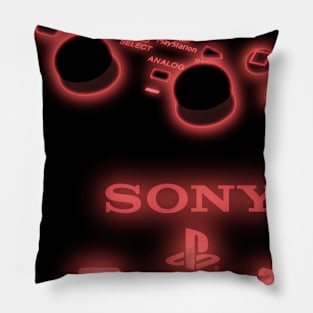 Red Glow PlayStation Controller Semi-Simplistic Pillow
