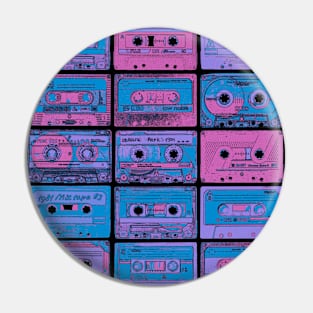 Cassette Tapes - Retro 80's 90's Analog Vinyl Music Blue Pin