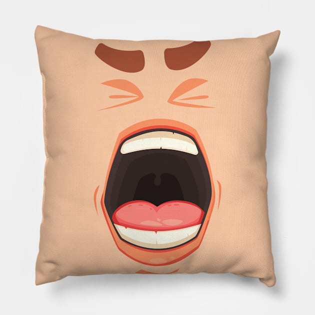 Anime Face Pillow by aquariart